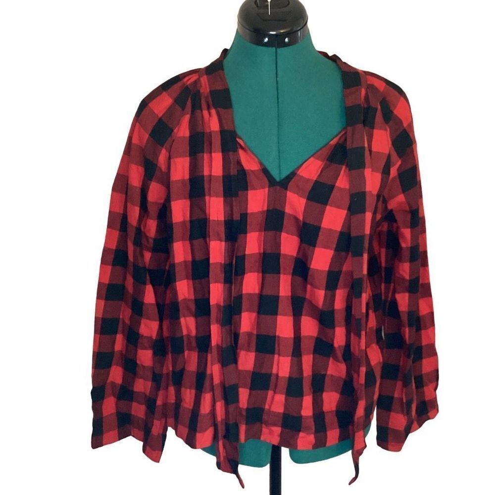 Madewell Buffalo Plaid Top Size Small Christmas Holiday Winter